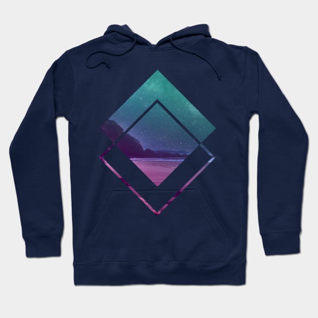 Ocean Night Sky Geometric Art Hoodie by GeometricPhotos